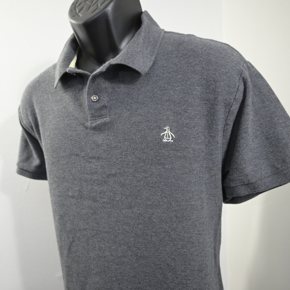 Original‎ Penguin Polo Mens XXL Classic Fit Gray Short Sleeve Embroidered Logo